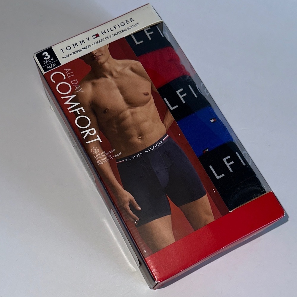 Tommy Hilfiger Men's Boxer Briefs 3-Pack - Black, Blue, Red